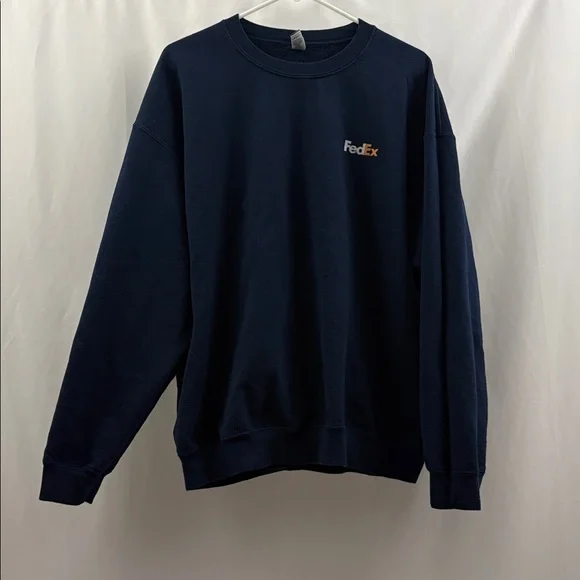 FedEx Navy Blue Pullover Sweatshirt Men’s Size XL Employee Crewneck Worker - Picture 3 of 6
